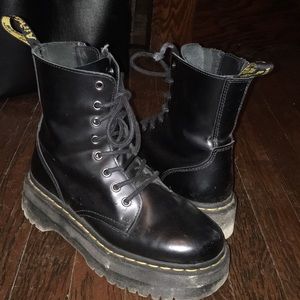 Dr. Martens Jadon black platform boots with zipper